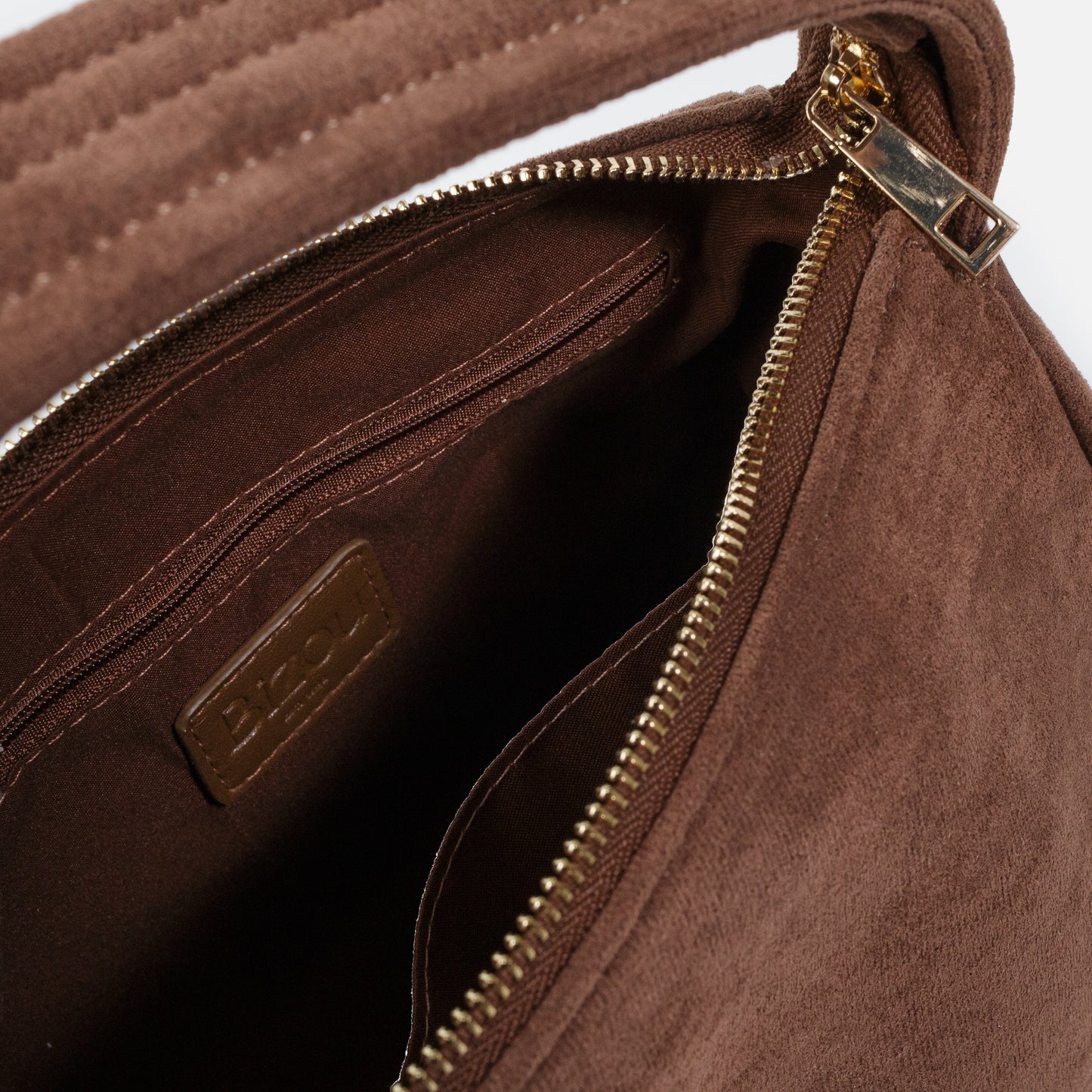 Light brown smooth suede handbag - BG253B027BR