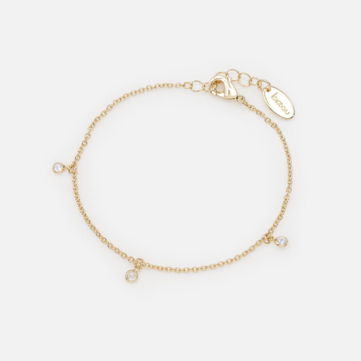 FS253B017GL - Small round charms with cubic zirconia golden bracelet