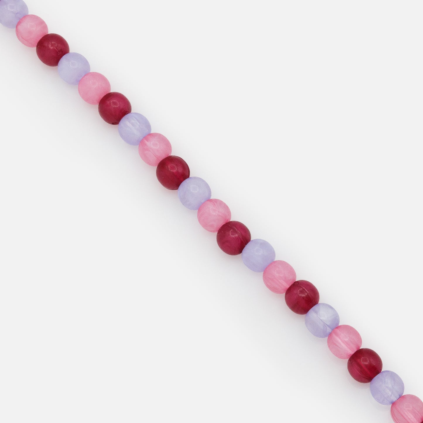 FS253B044MM - Bracelet à billes rondes lilas, rose pâle & rose foncé
