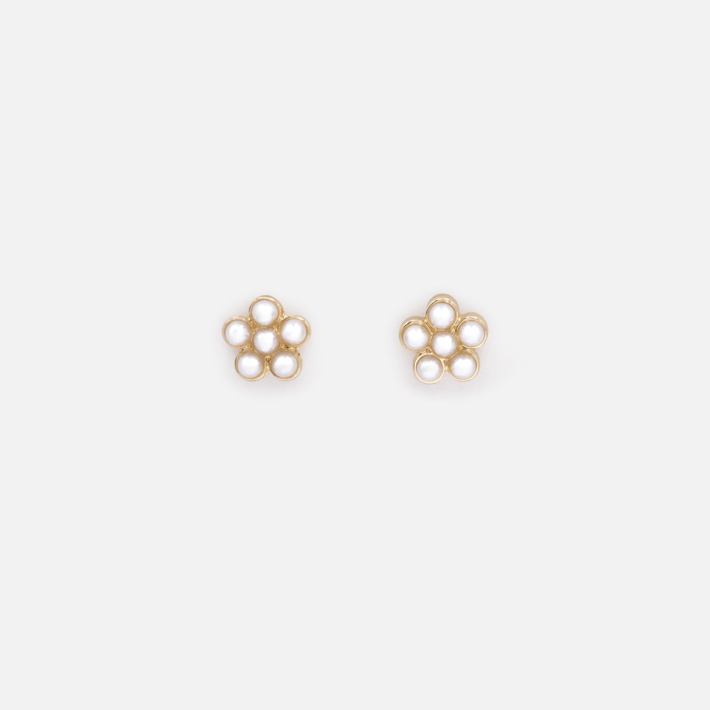 FS253E006GL - Boucles d'oreilles dorées fleur en perles