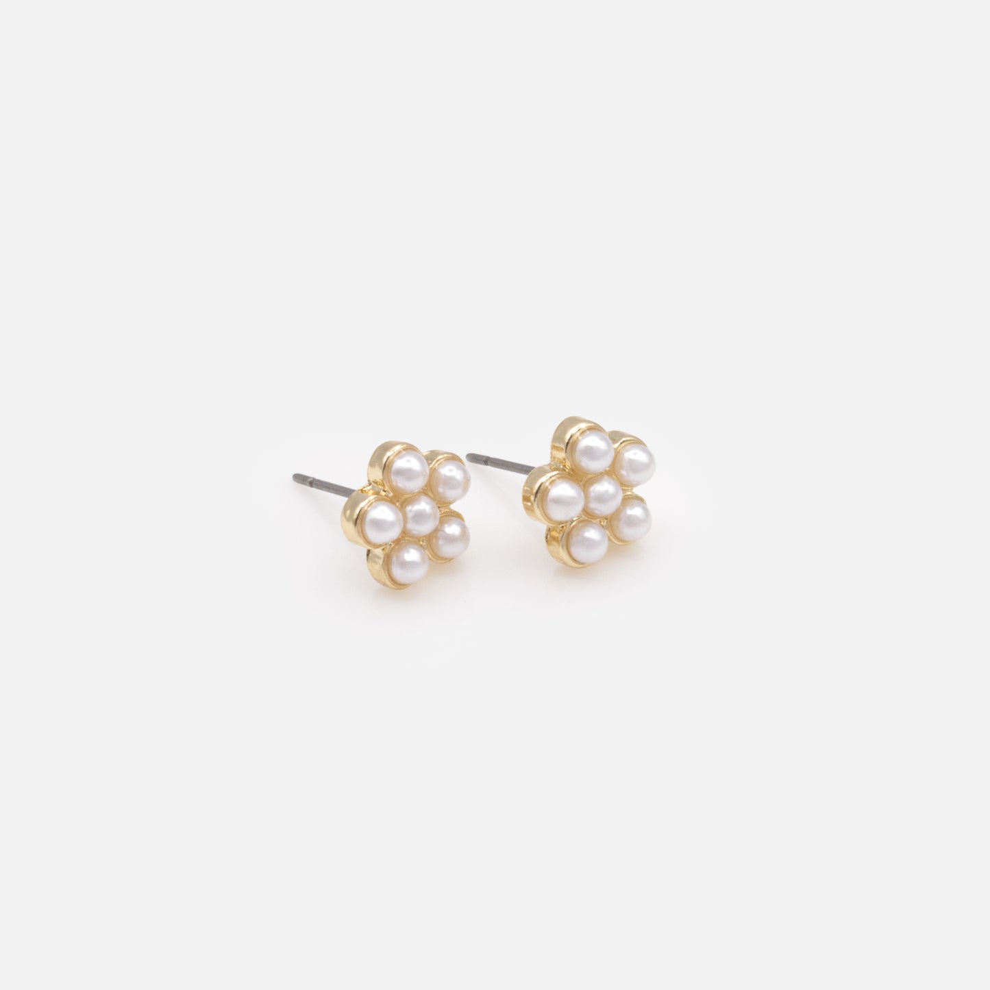 FS253E006GL - Boucles d'oreilles dorées fleur en perles