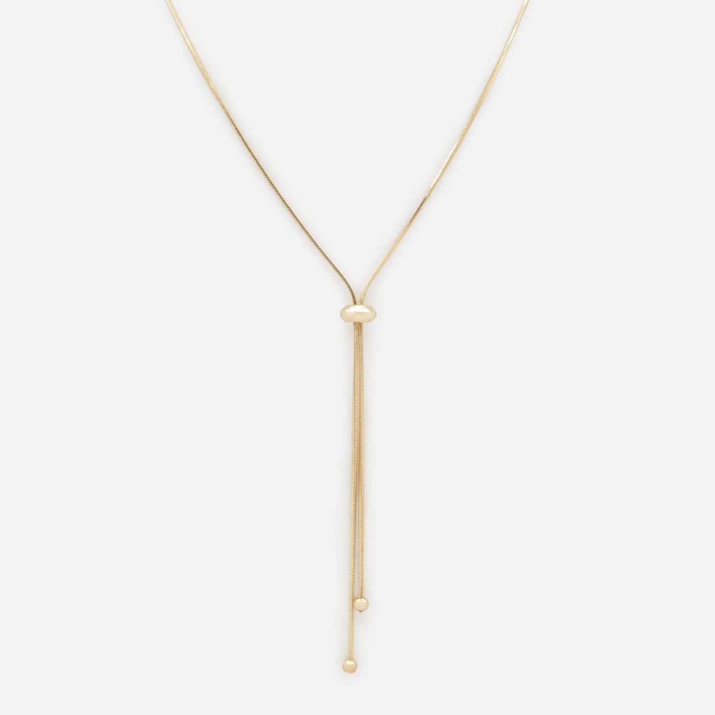 FS253N011GL - Long adjustable golden necklace with bead