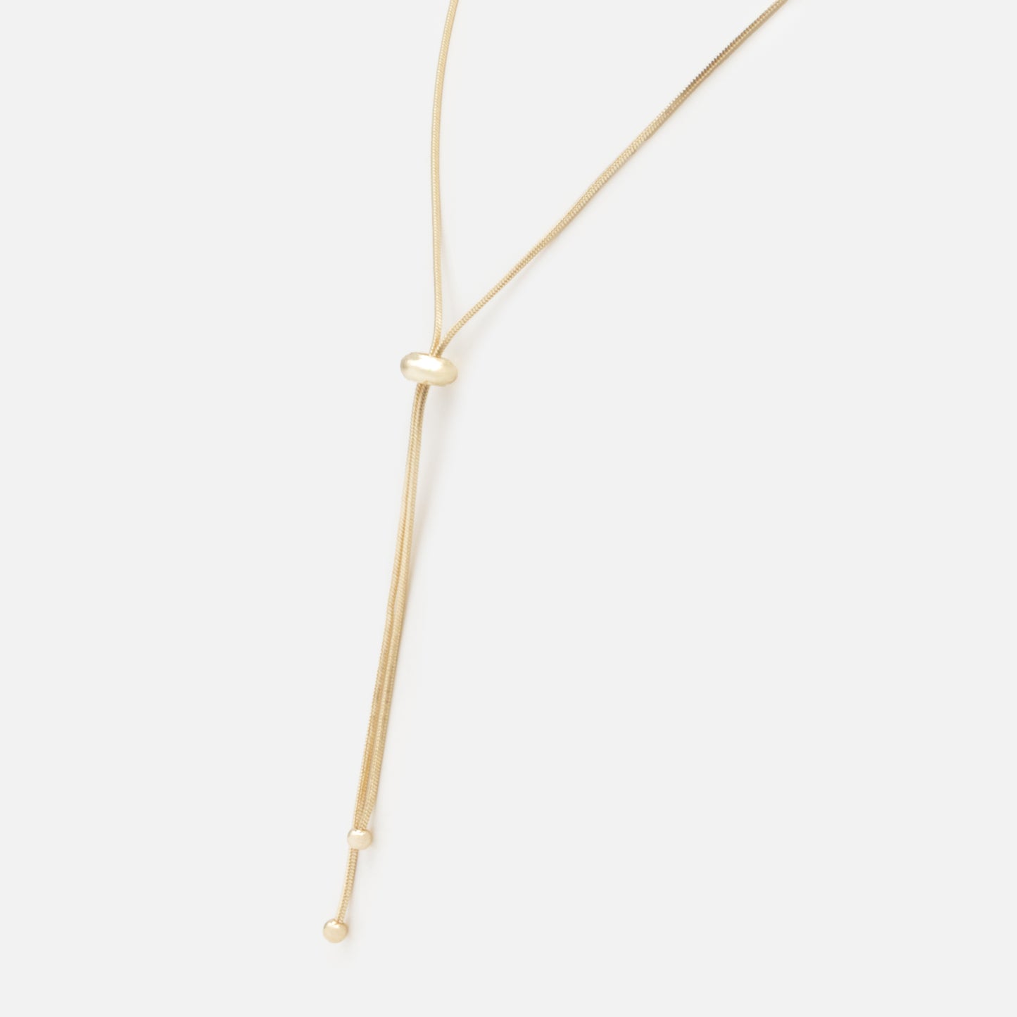 FS253N011GL - Long adjustable golden necklace with bead