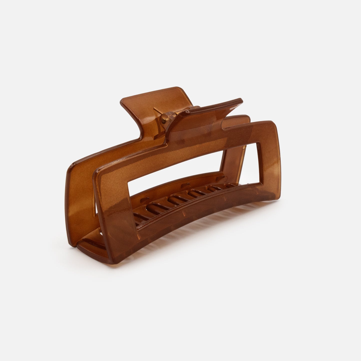 HA251W031BR - Rectangular translucent brown jumbo plastic claw
