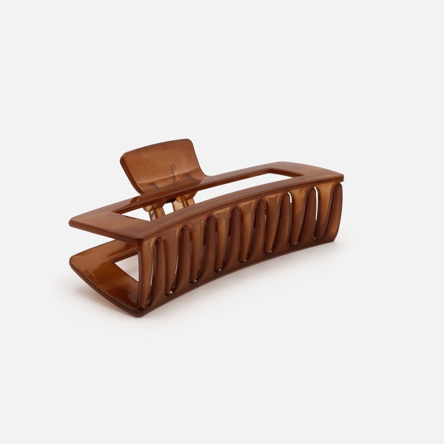 HA251W031BR - Rectangular translucent brown jumbo plastic claw