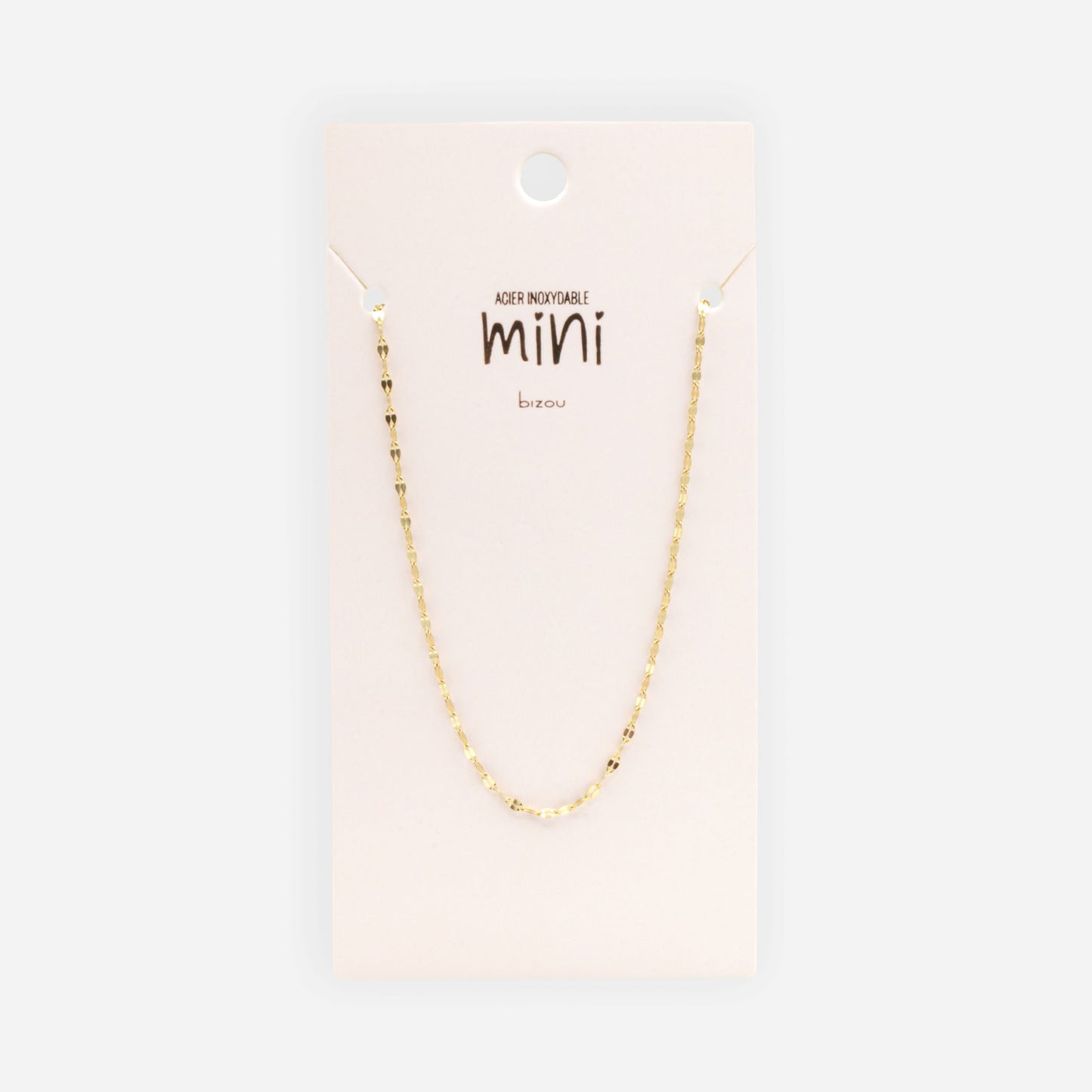 MN243N033GL - Mini diamond mesh golden chain in stainless steel