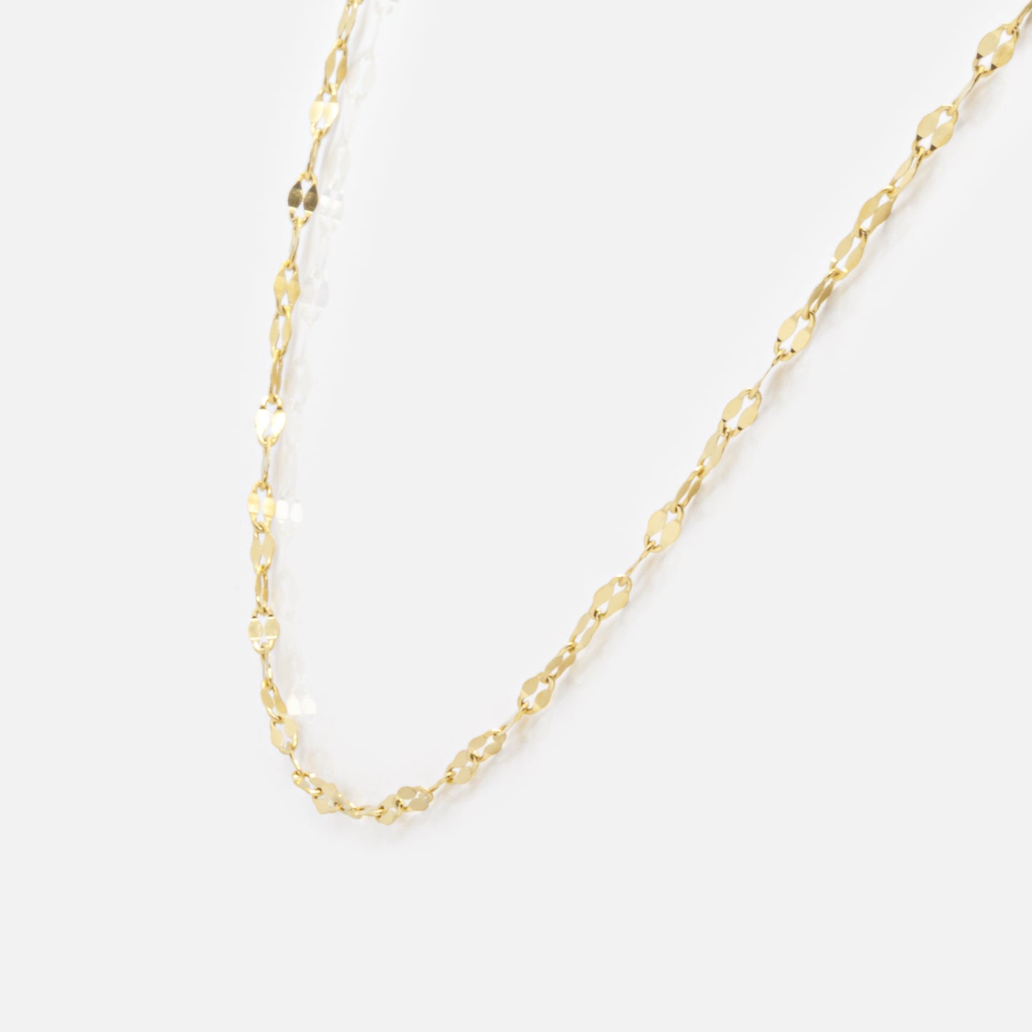 MN243N033GL - Mini diamond mesh golden chain in stainless steel