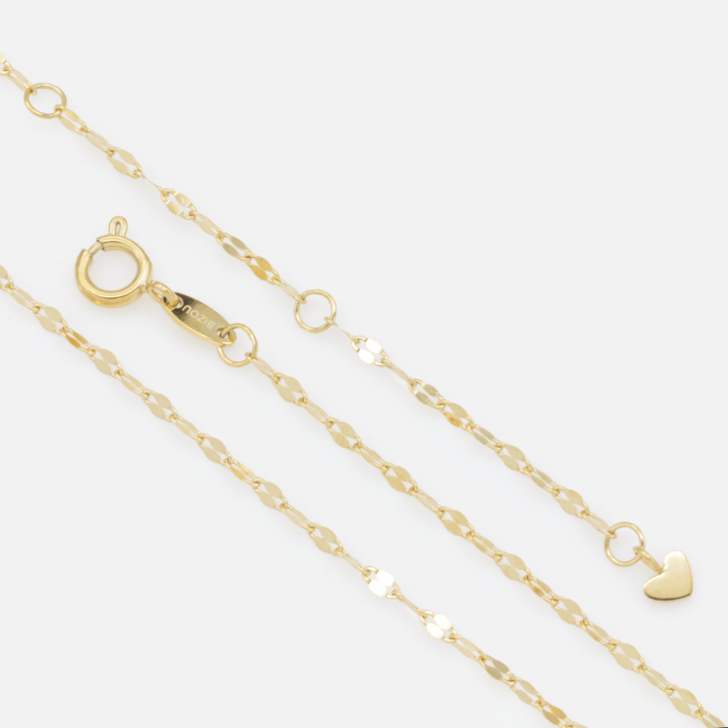 MN243N033GL - Mini diamond mesh golden chain in stainless steel