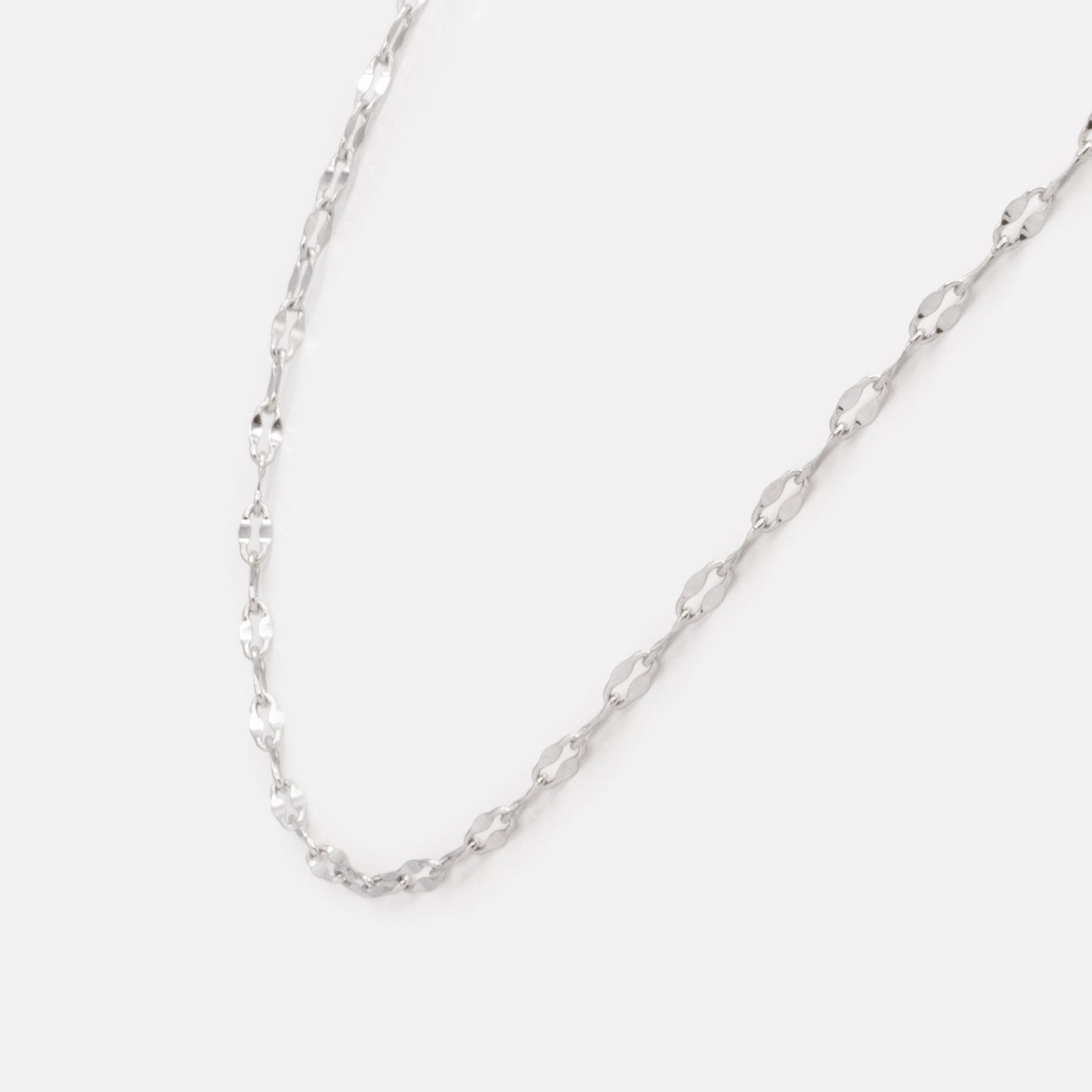 MN243N033SL - Mini silvered mesh golden chain in stainless steel