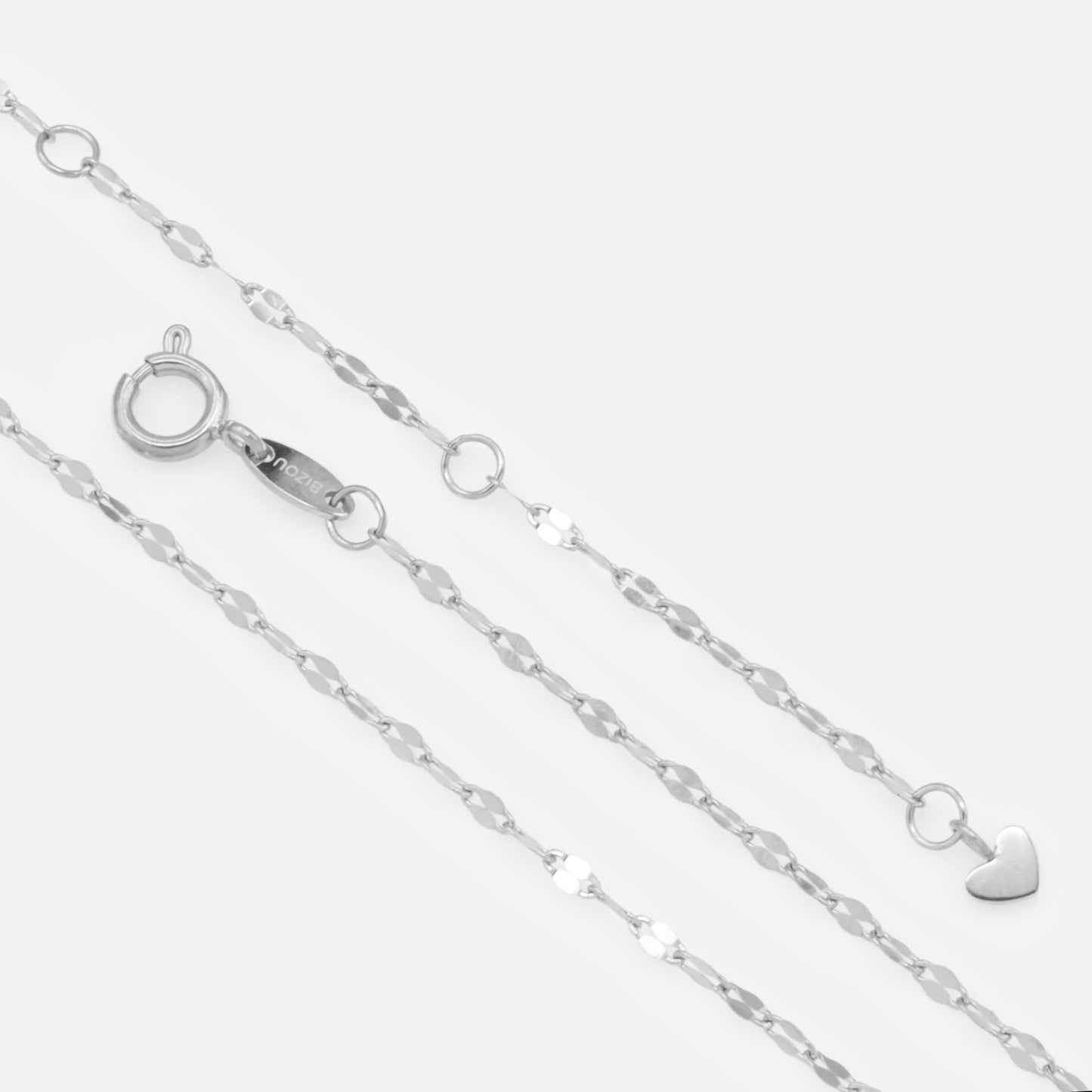 MN243N033SL - Mini silvered mesh golden chain in stainless steel