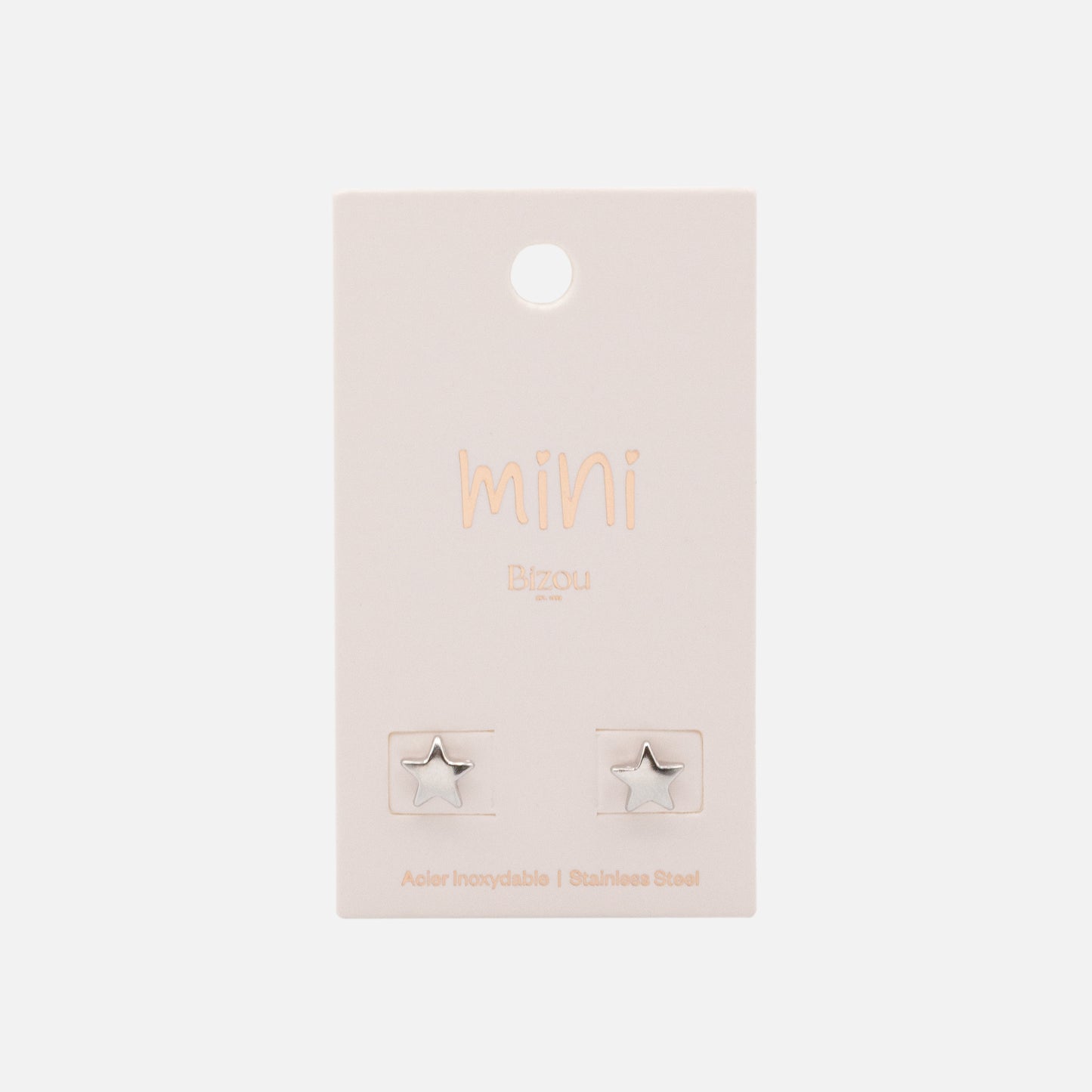 MN253E002SL - Mini silvered stars earrings in stainless steel