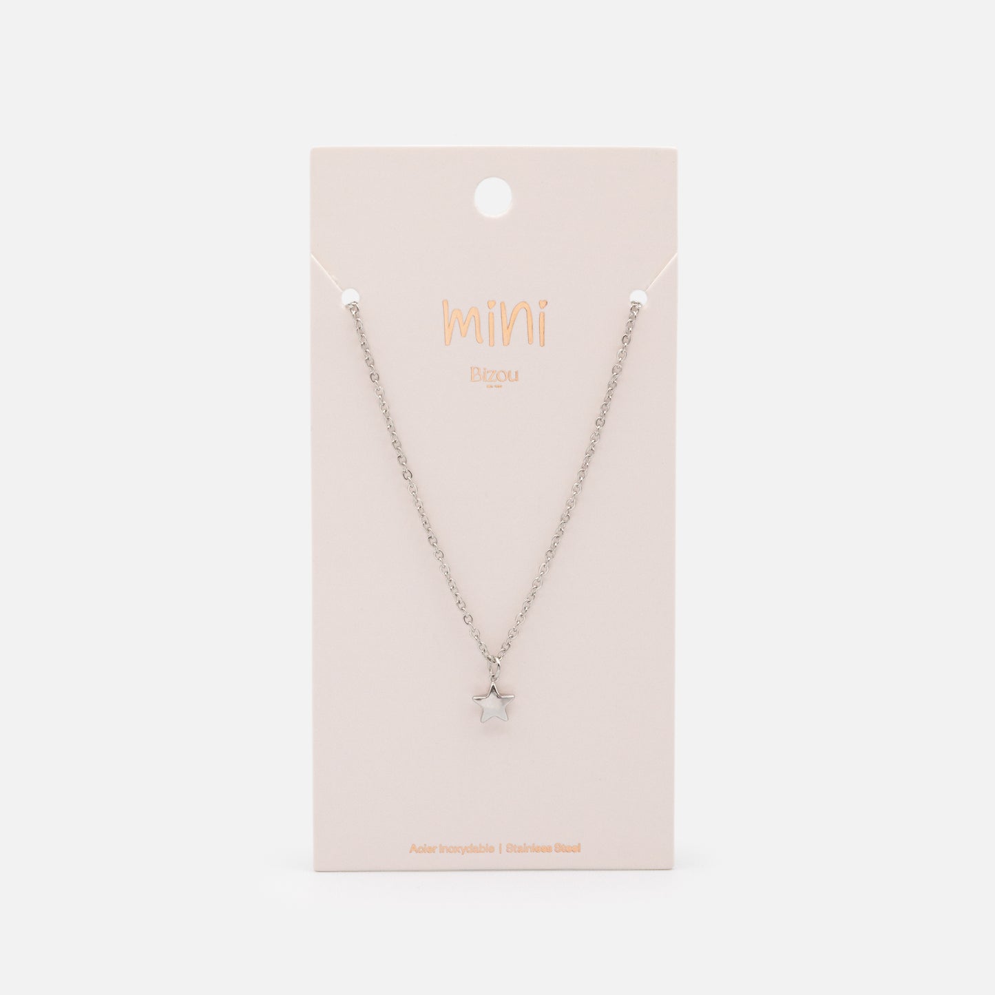 MN253N006SL - Mini collier étoile argentée en acier inoxydable