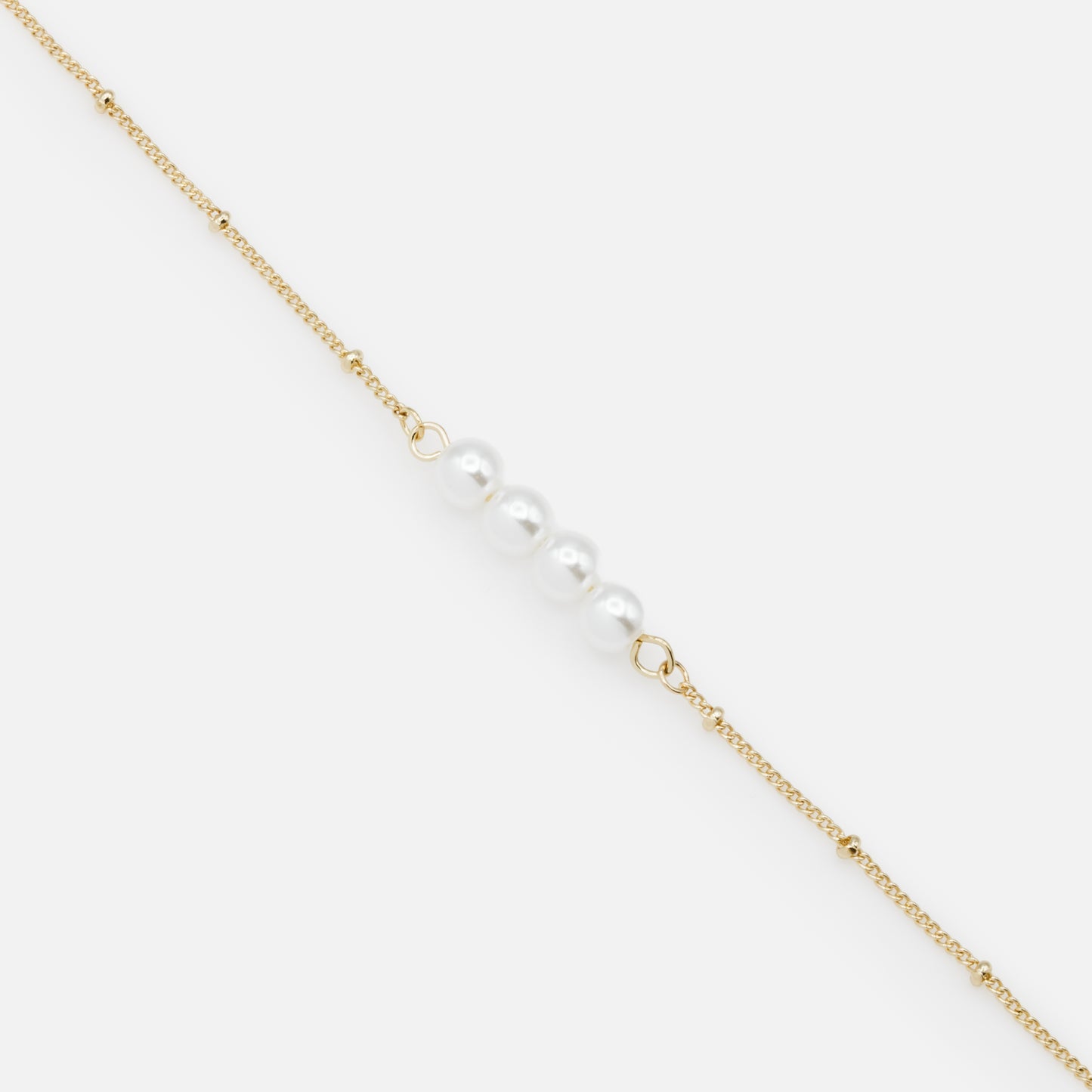 Golden bracelet with four pearls - PL233B035DO