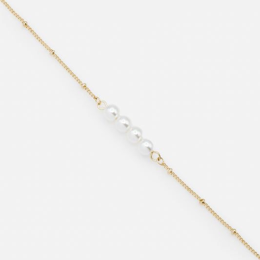 Golden bracelet with four pearls - PL233B035DO