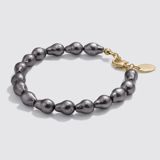 Dark Grey Baroque Pearl Beaded Bracelet
