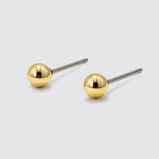 Set of 3 Gold-Tone Stud Earrings with Pearls and Flowers
