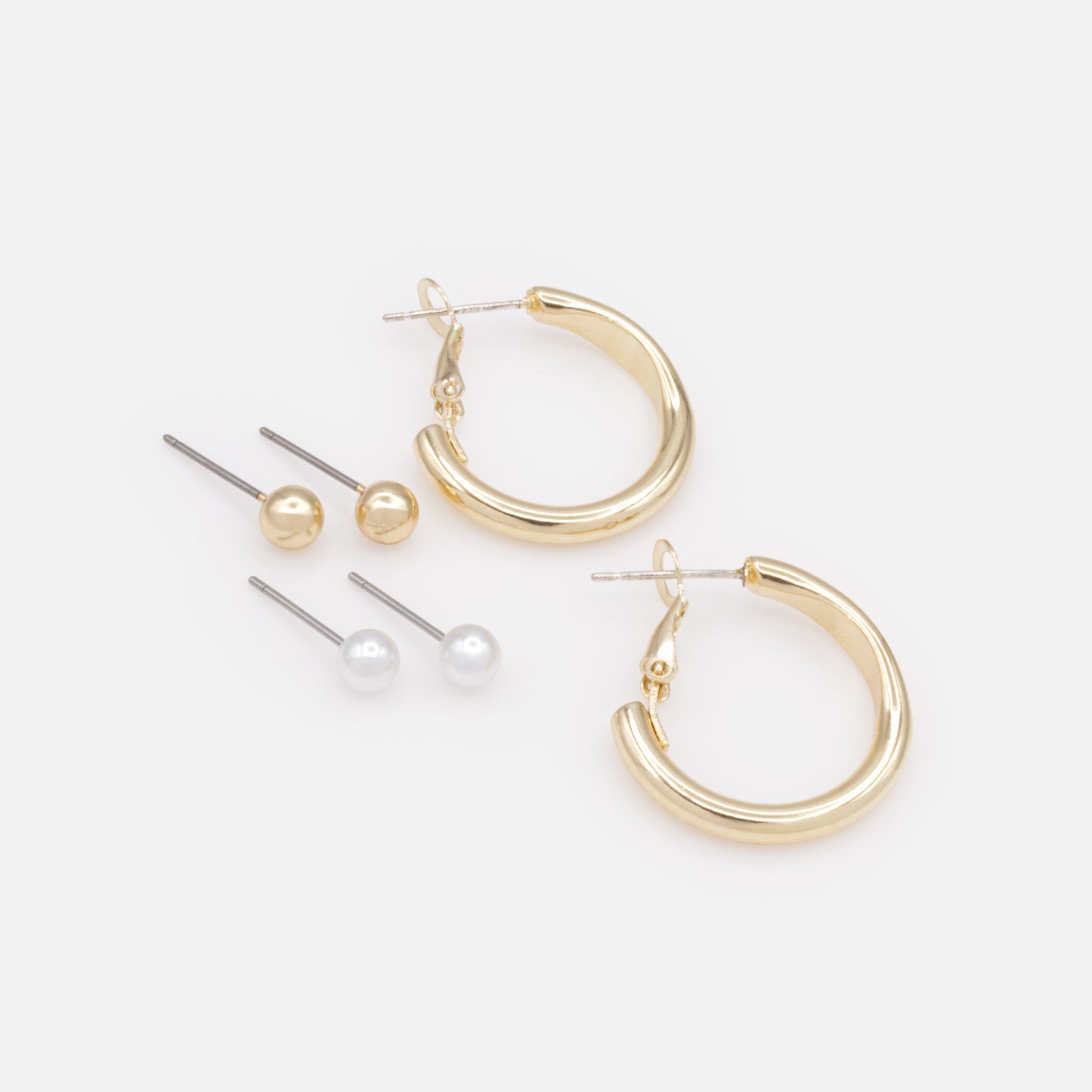 PR253E001GL - Set of golden earrings & pearls