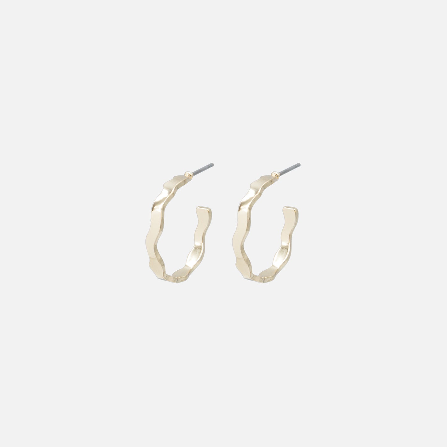 PR253E003GL - Golden wavy hoop earrings
