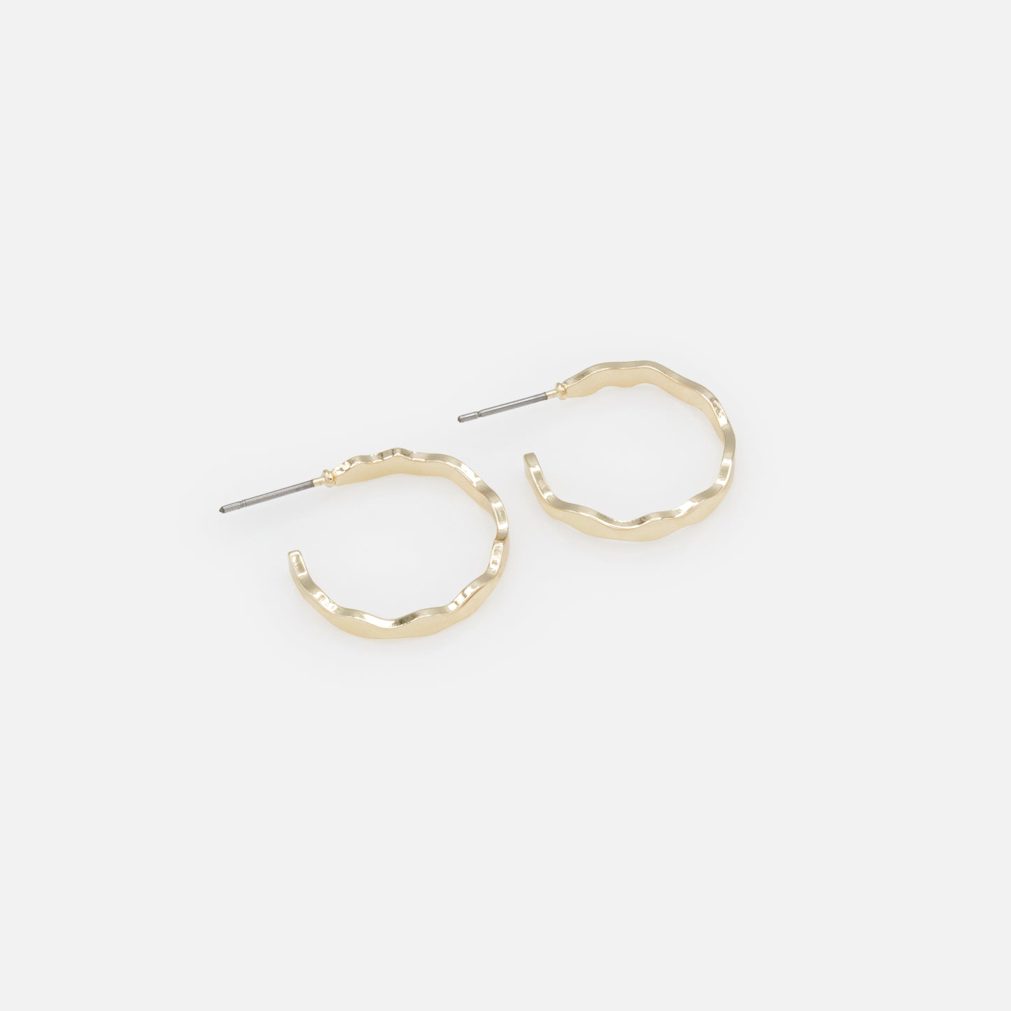 PR253E003GL - Golden wavy hoop earrings