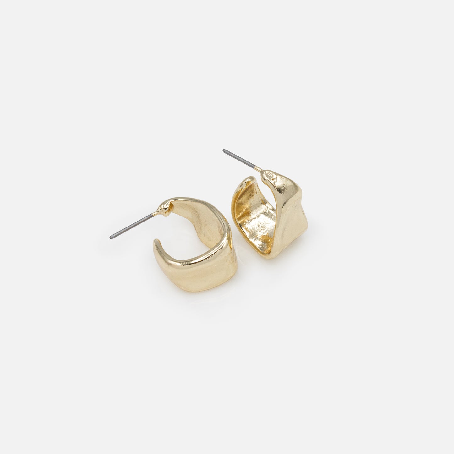 PR253E005GL - Boucles d'oreilles anneaux dorés imparfaits
