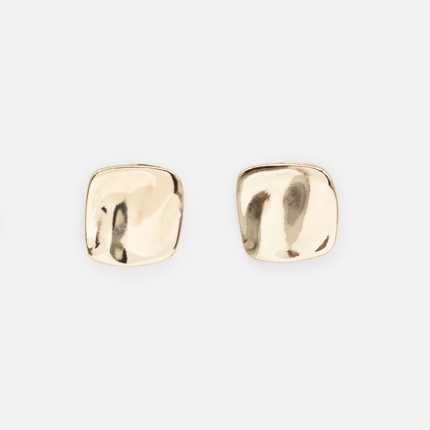 PR253E012GL - Golden square & wavy earrings