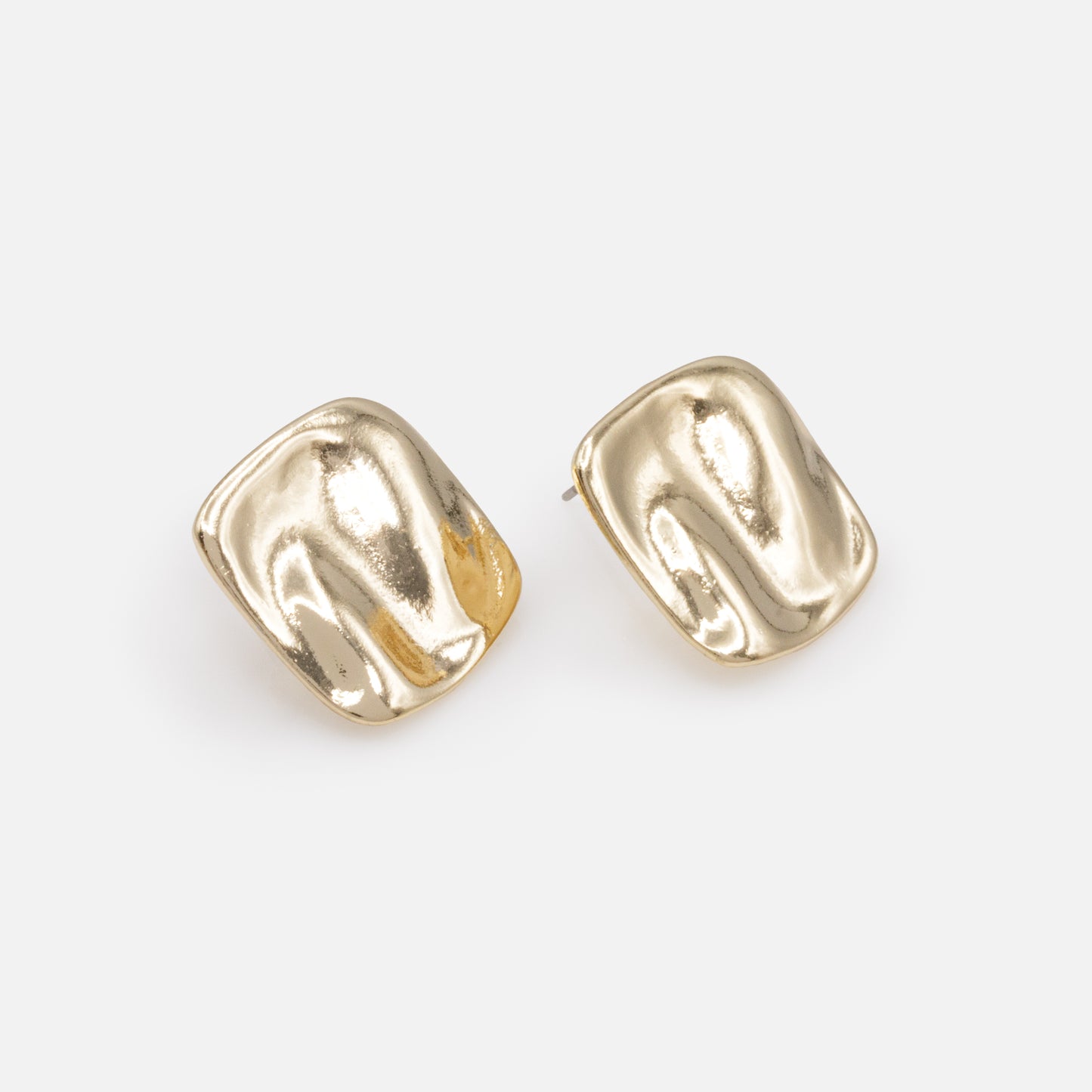 PR253E012GL - Golden square & wavy earrings