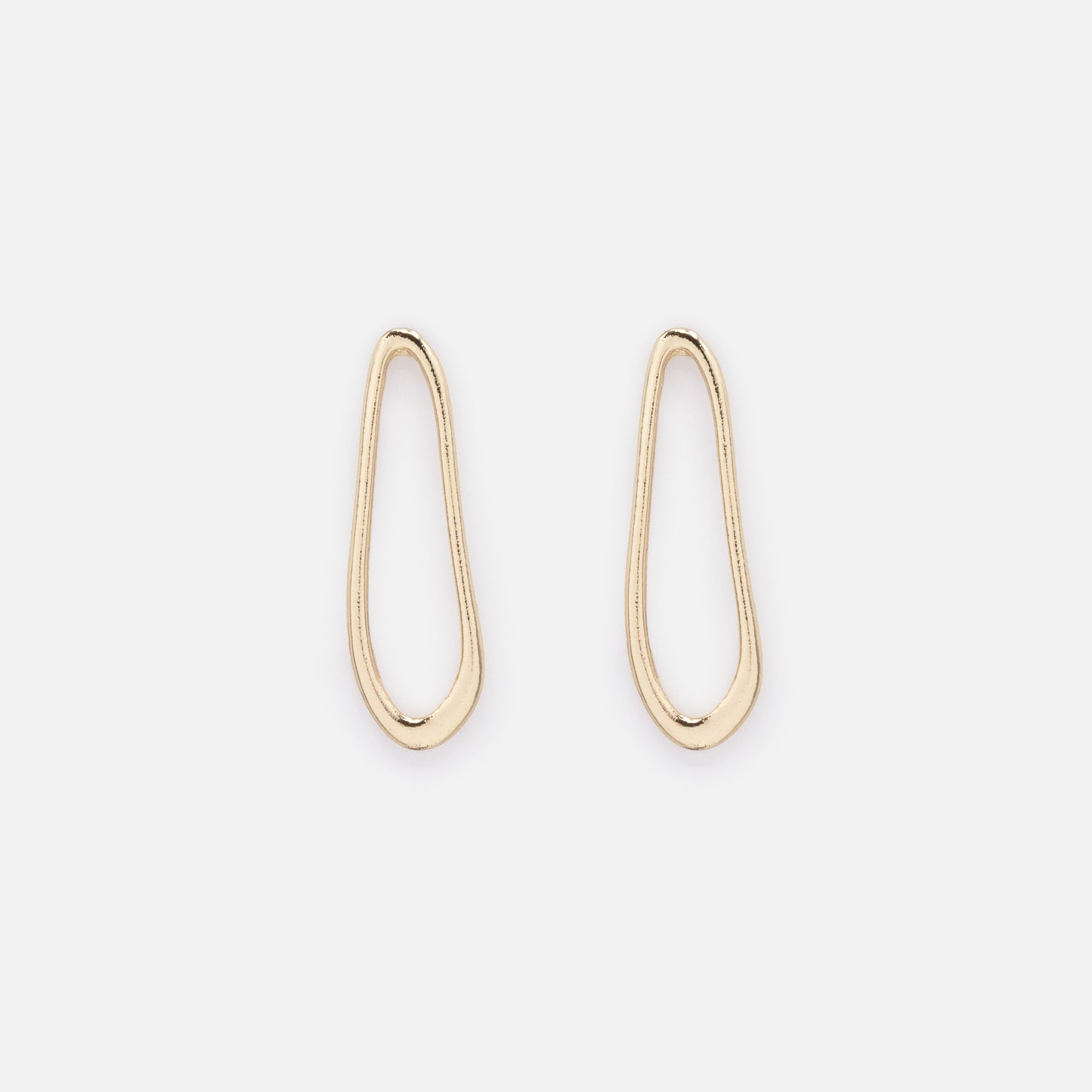 PR253E013GL - Golden stretched pears earrings