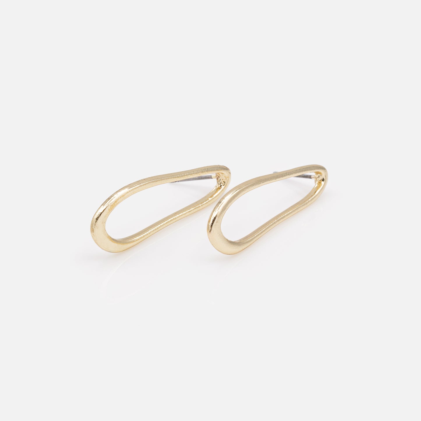 PR253E013GL - Golden stretched pears earrings
