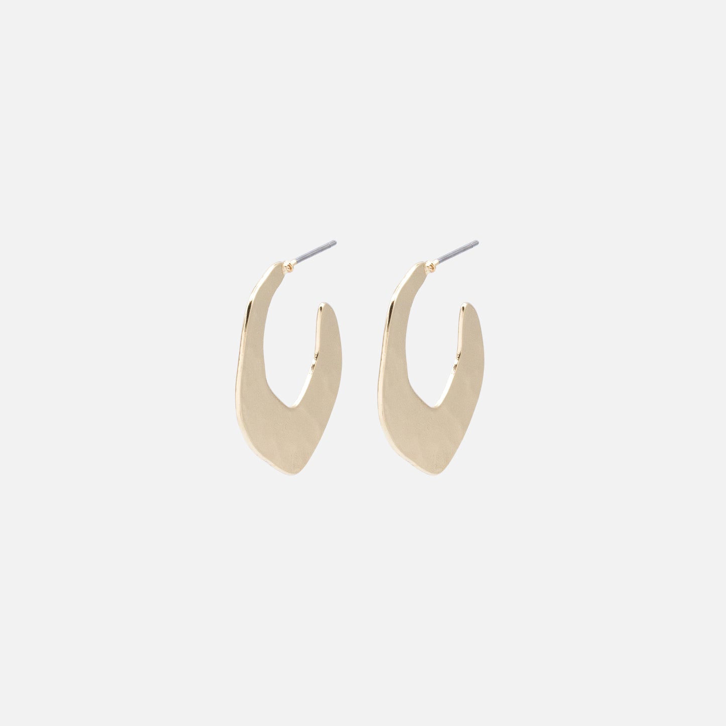PR253E015GL - Thin hammered golden hoop earrings