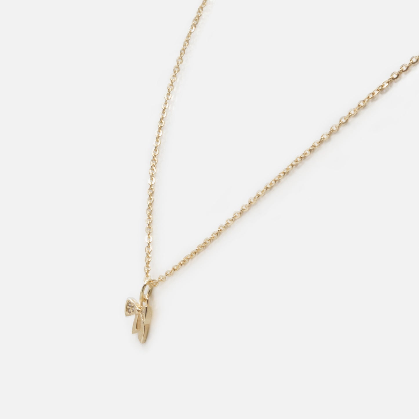 Collier doré breloque petite boucle avec zircons cubiques - PR253N030GL