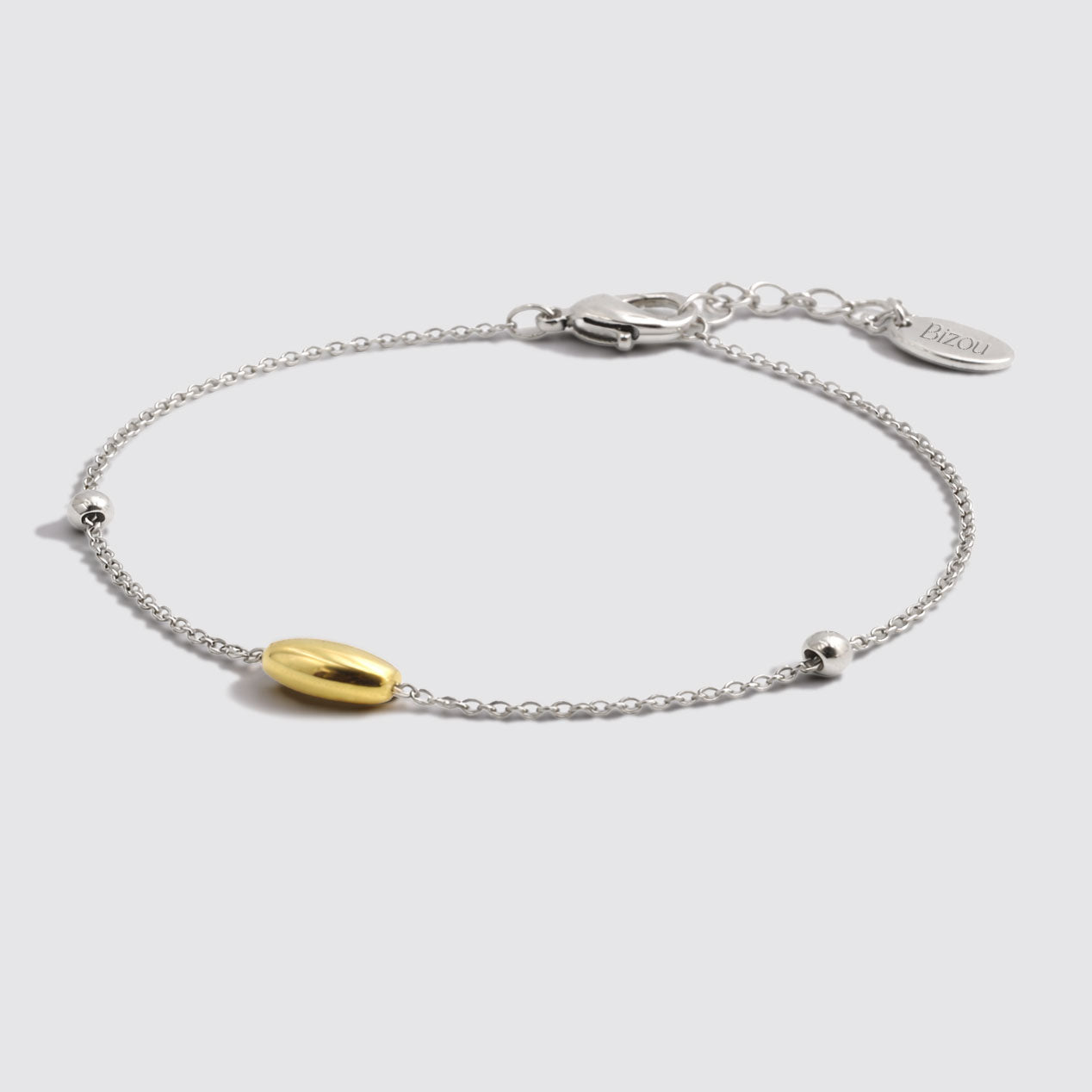 Silver-Tone Bracelet with Two-Tone Beads