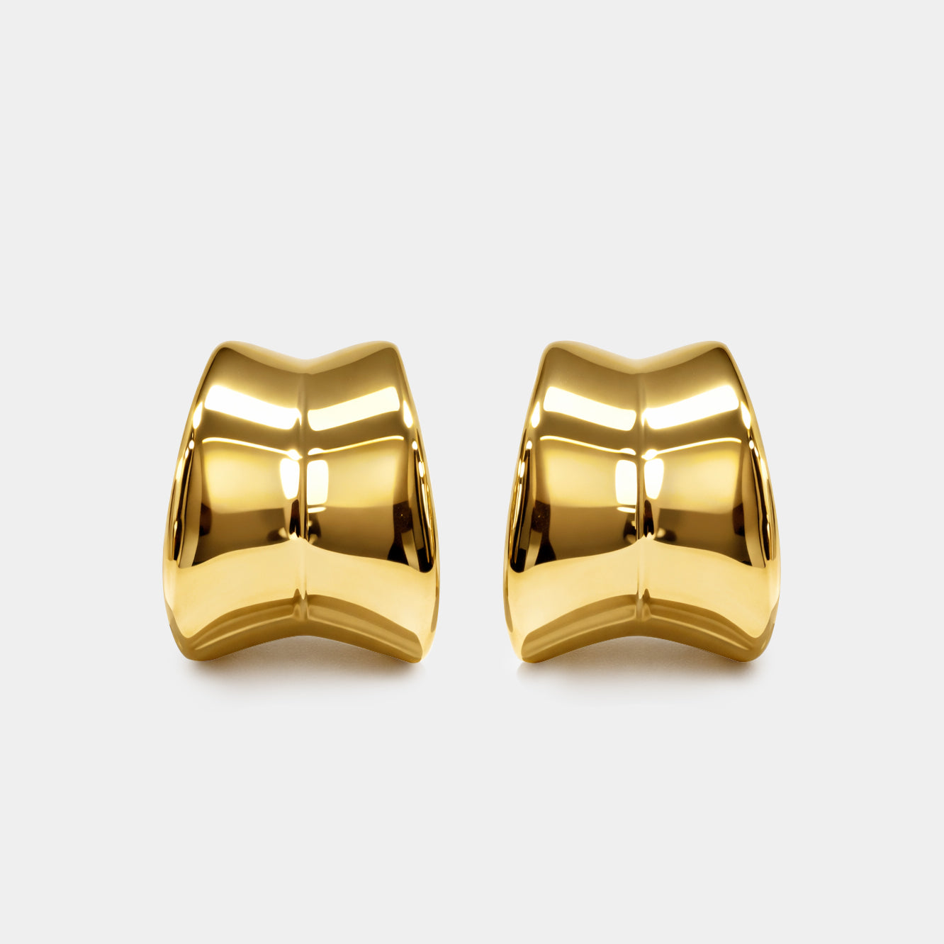Curved golden earrings in stainless steel - SF253E001GL