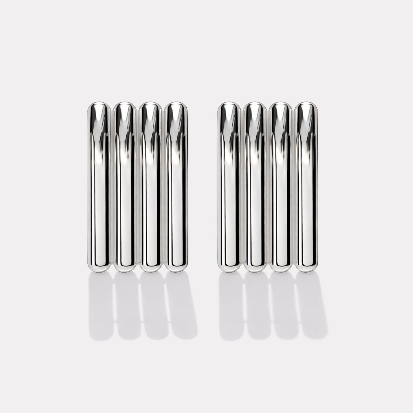Boucles d'oreilles plaque argentée texturée en acier inoxydable - SF253E013SL