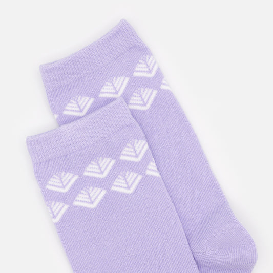 SO253-010PP - Lilac socks with white pattern