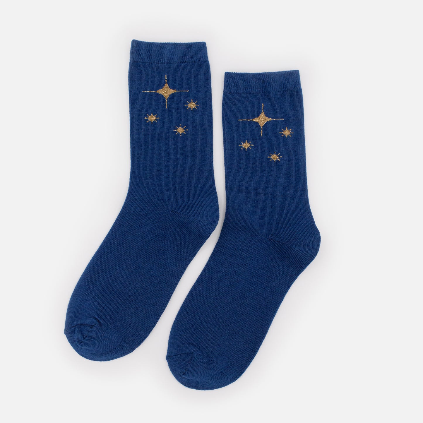 SO253-016BL - Bas bleu foncé avec étoiles dorées scintillantes