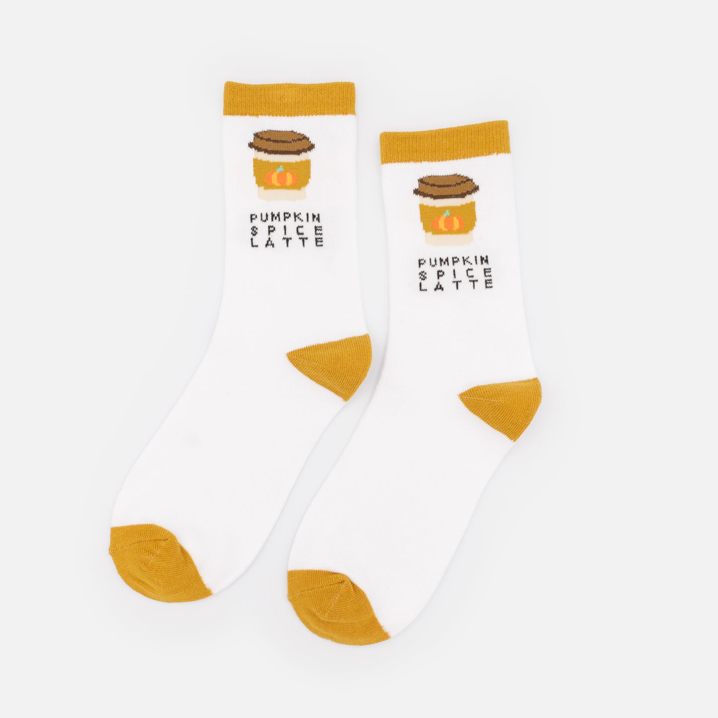 SO253-023OR - Bas blancs & dorés "PUMPKIN SPICE LATTE"