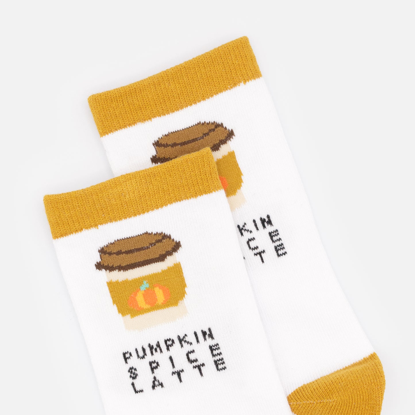 SO253-023OR - Bas blancs & dorés "PUMPKIN SPICE LATTE"