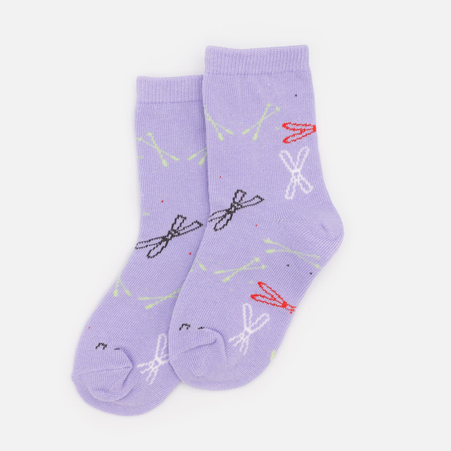 SO253M004PP - Mini lilac socks with multicolored skis