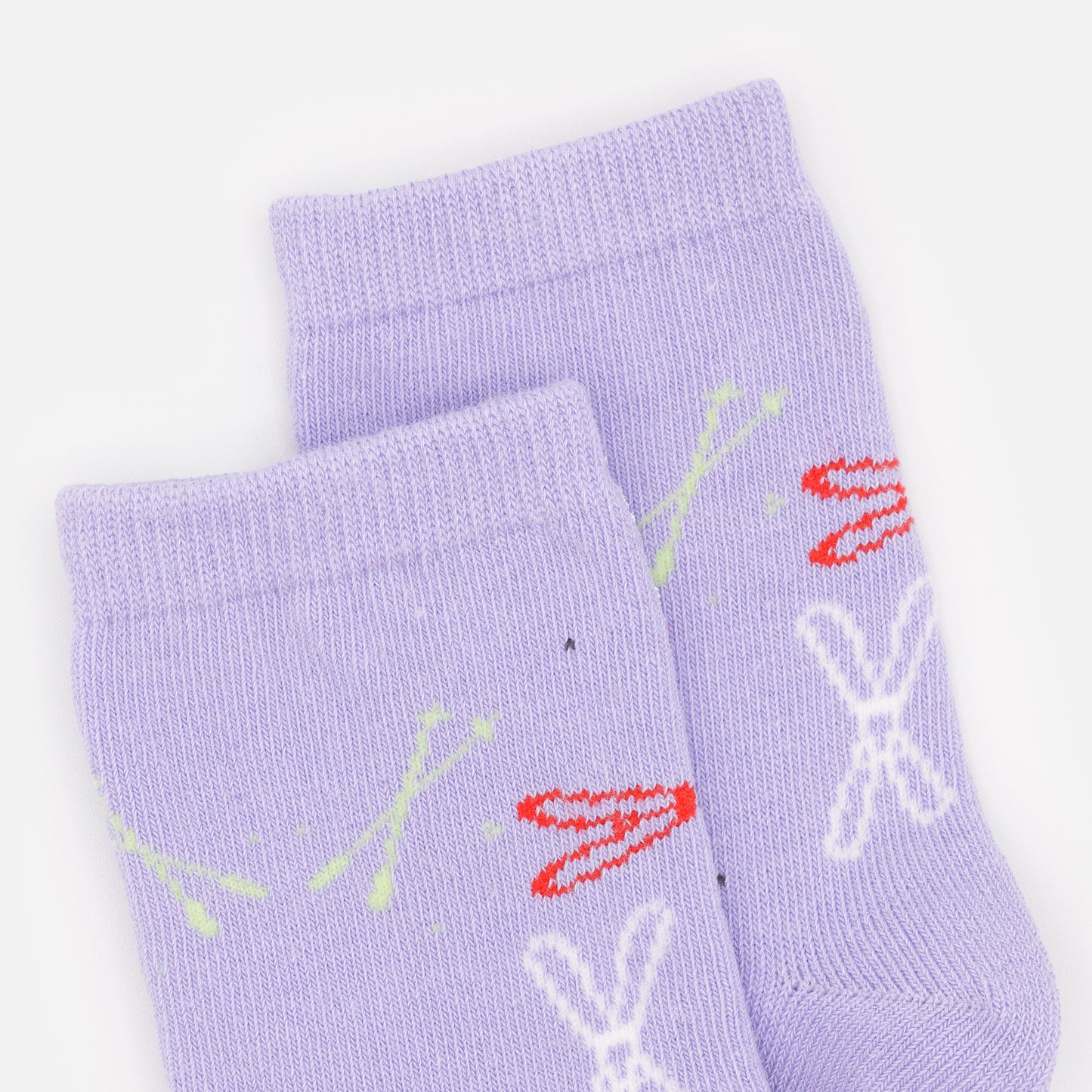 SO253M004PP - Mini lilac socks with multicolored skis