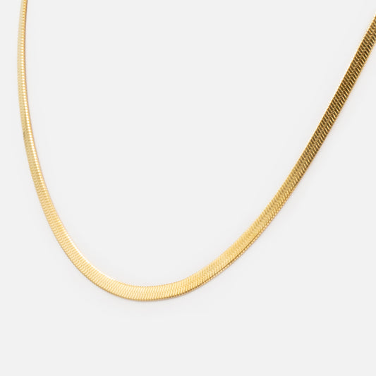 Golden Flat Snake Mesh Chain in Stainless Steel - SS233N018DO