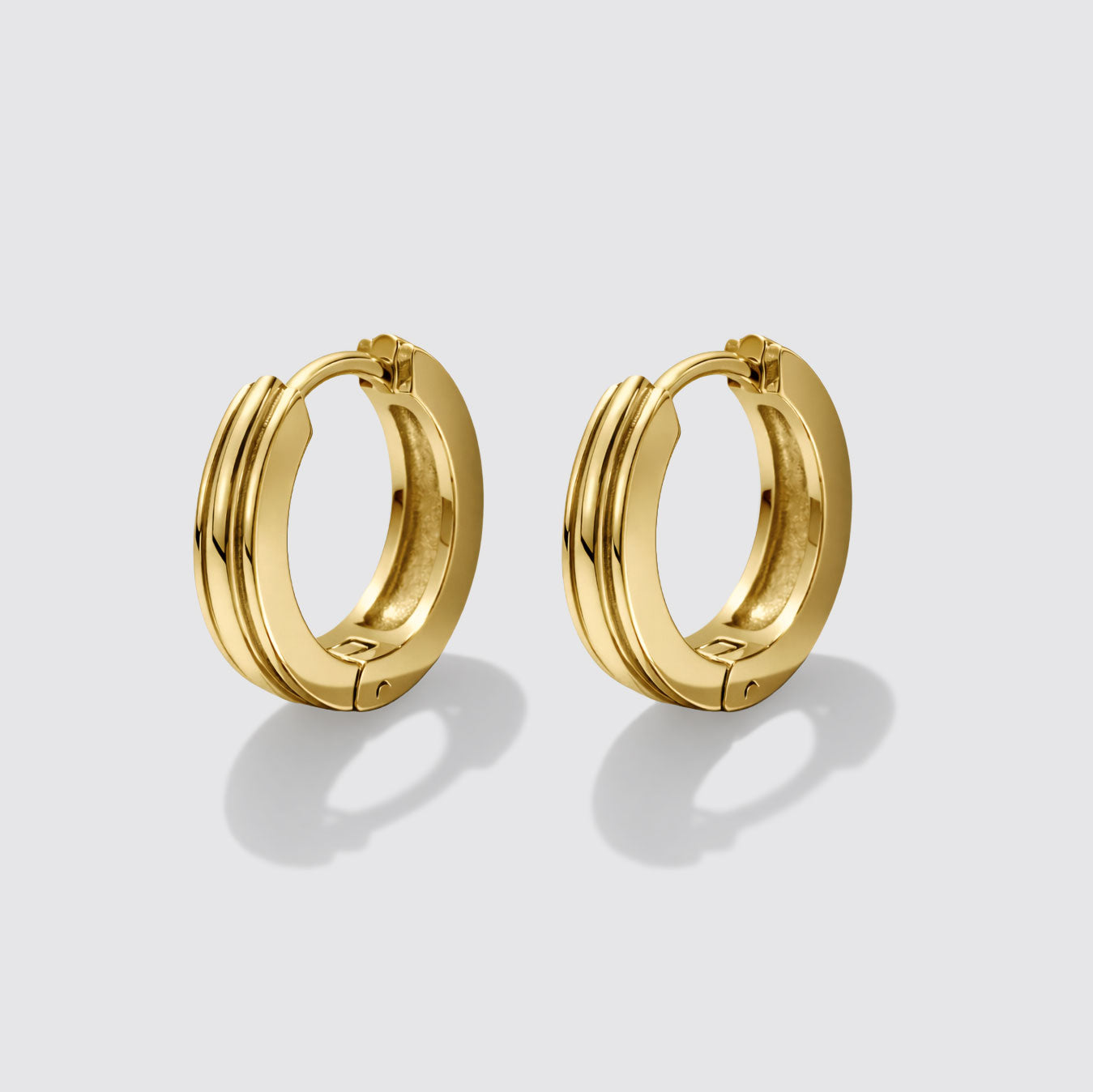 Golden Huggies with Three Layers in Stainless Steel