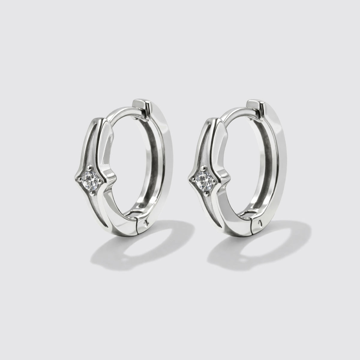 Silvered Huggies in Stainless Steel with Star