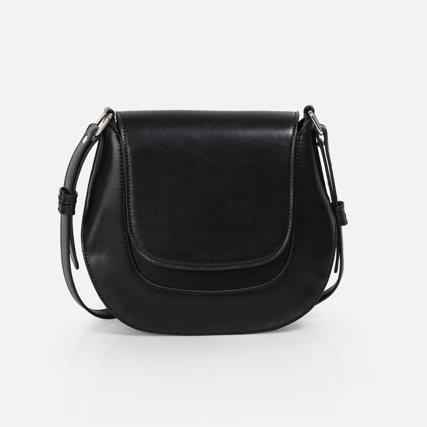 BG251B034BK - Black crossbody handbag in PU