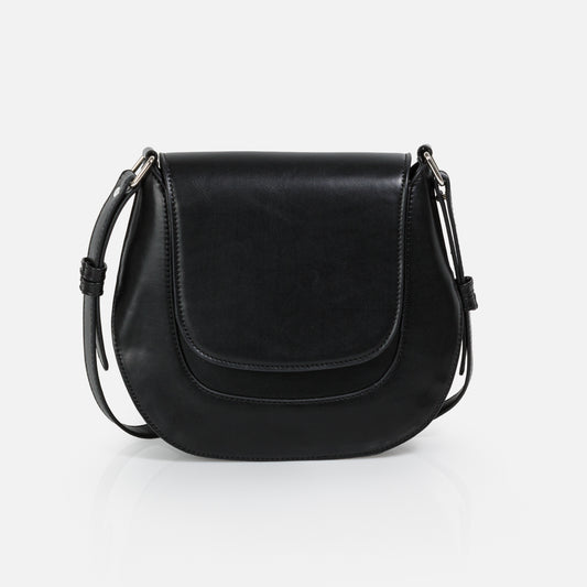 BG251B034BK - Black crossbody handbag in PU