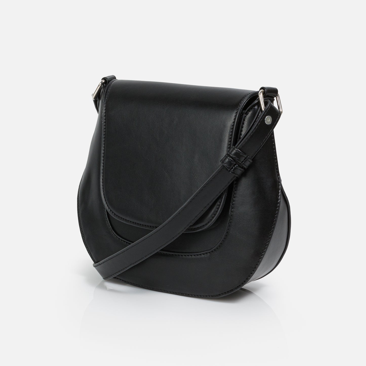 BG251B034BK - Black crossbody handbag in PU