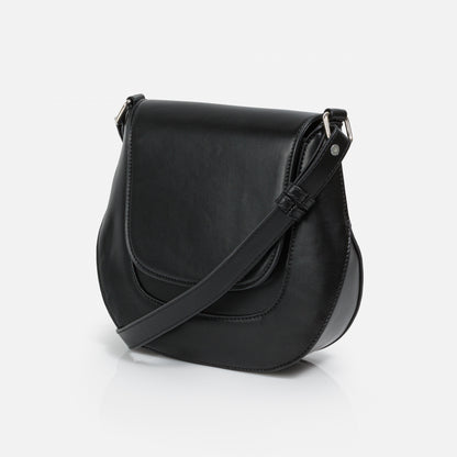 BG251B034BK - Black crossbody handbag in PU