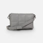 BG251B044GR - Grey quilted crossbody handbag in PU