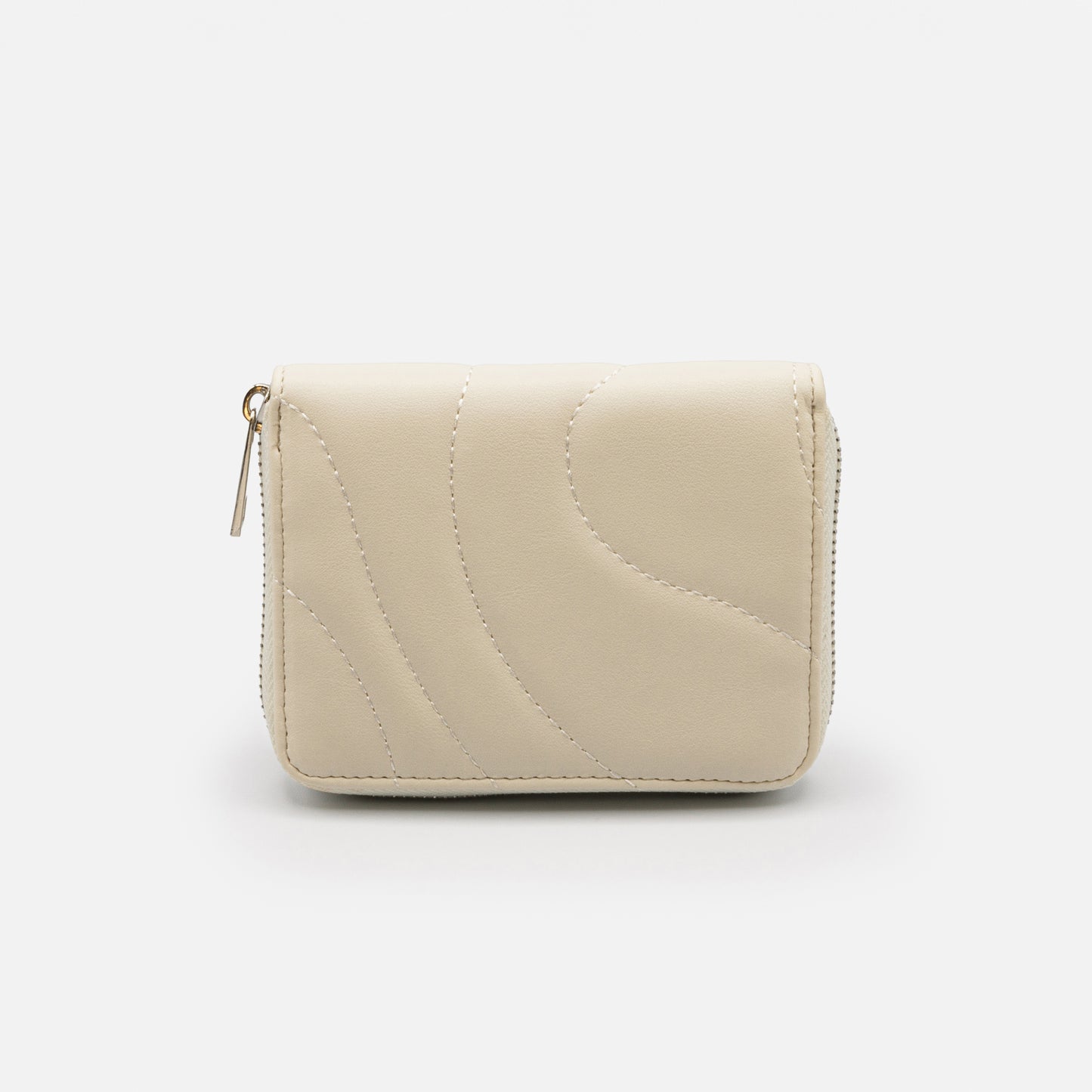 Portefeuille ivoire matelassé en PU - BG251W053IV