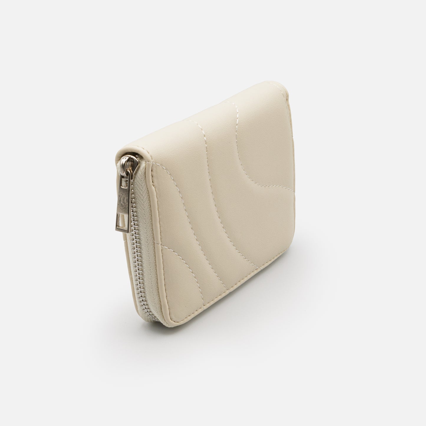 Portefeuille ivoire matelassé en PU - BG251W053IV