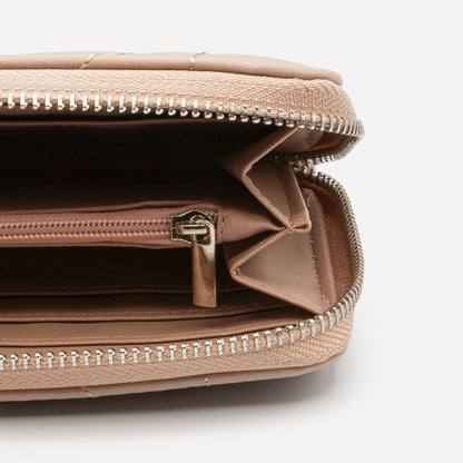 Portefeuille vieux rose matelassé en PU - BG251W054PP